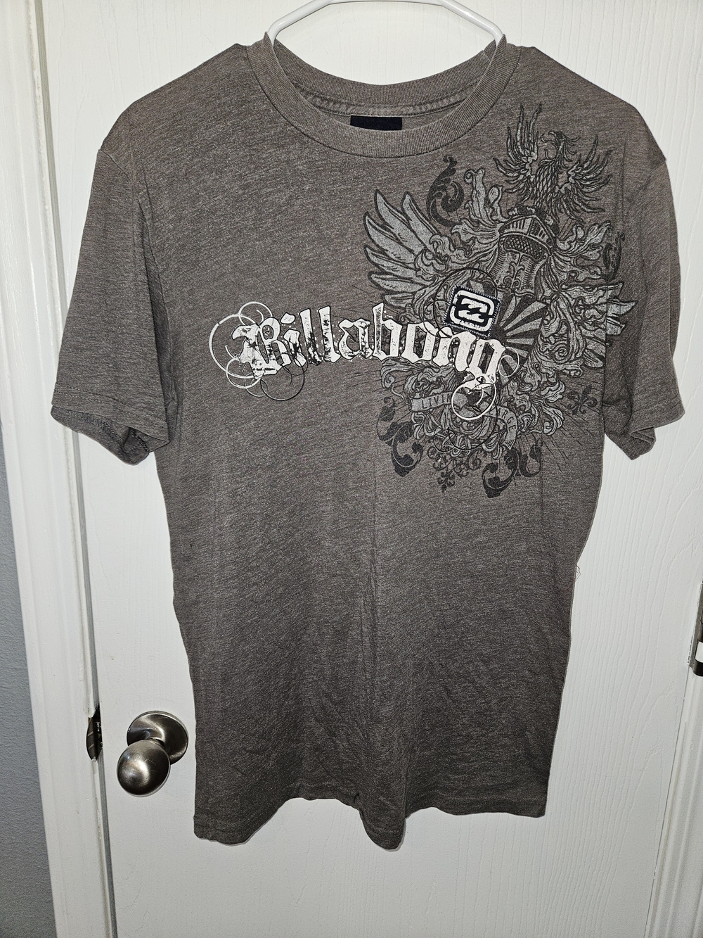 Billabong Men's Heather Gray Graphic Crest Tee